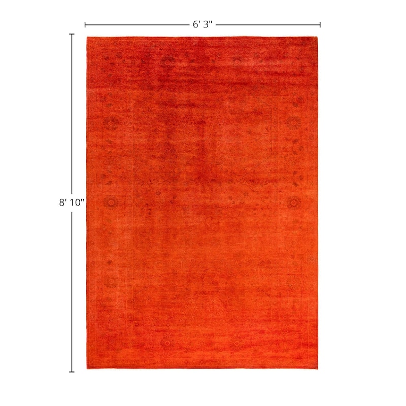 Vibrance One-of-a-Kind Hand-Knotted Area Rug - Orange, 6' 3" x 8' 10" - 6' 3" x 8' 10"