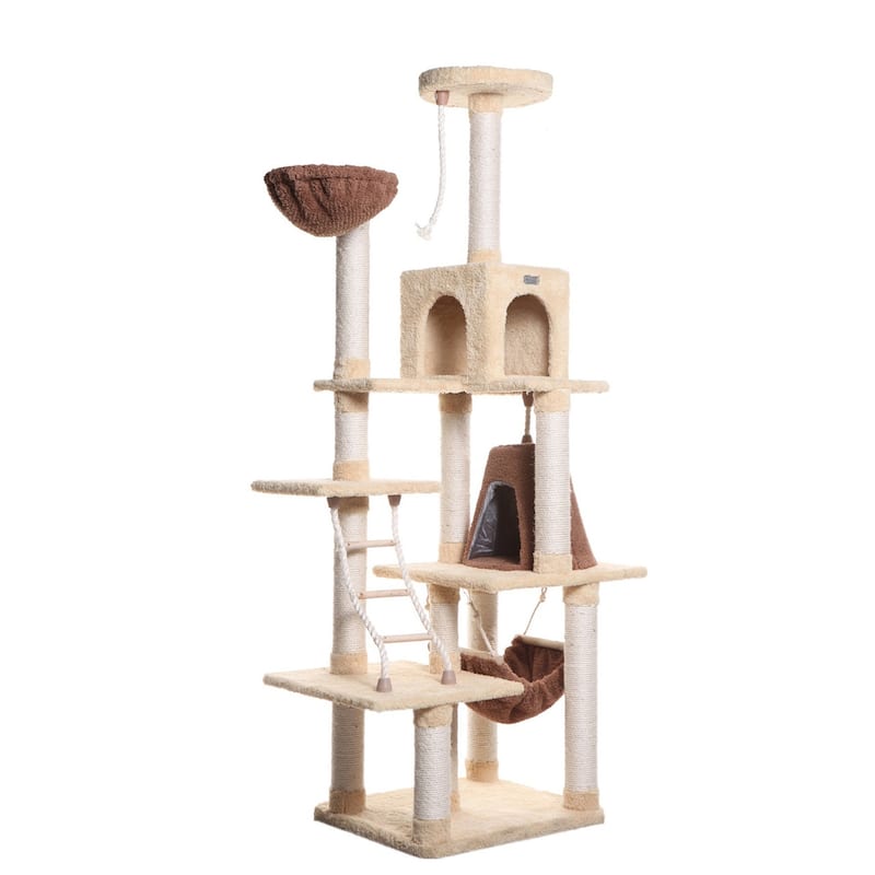 Real Wood Cat Climber Play House, Cat furniture With Playhouse,Lounge Basket