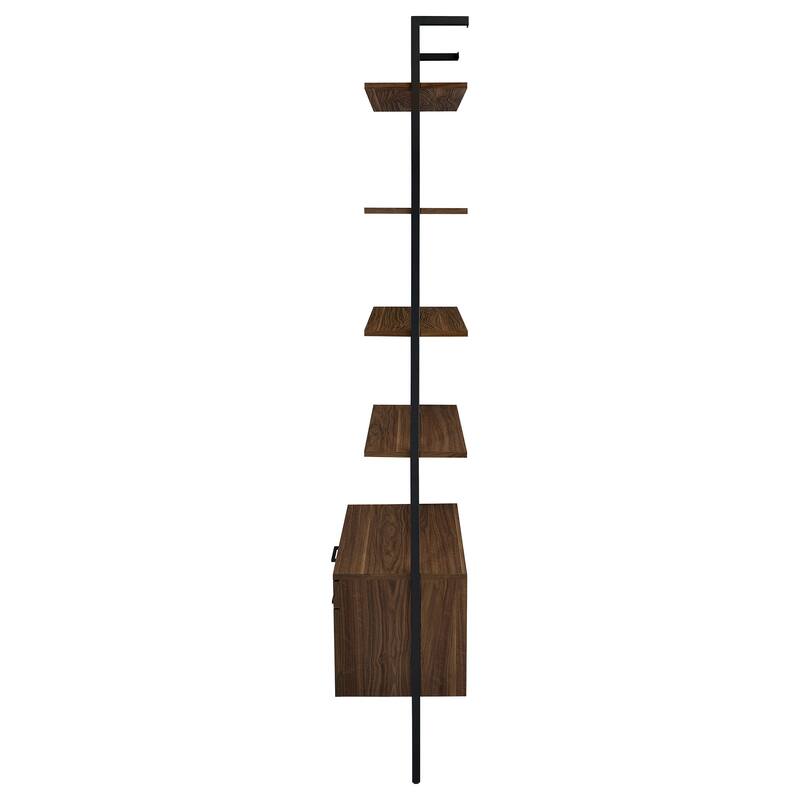 Owens 31-Inch 4-Shelf Storage Wall Bookshelf Walnut