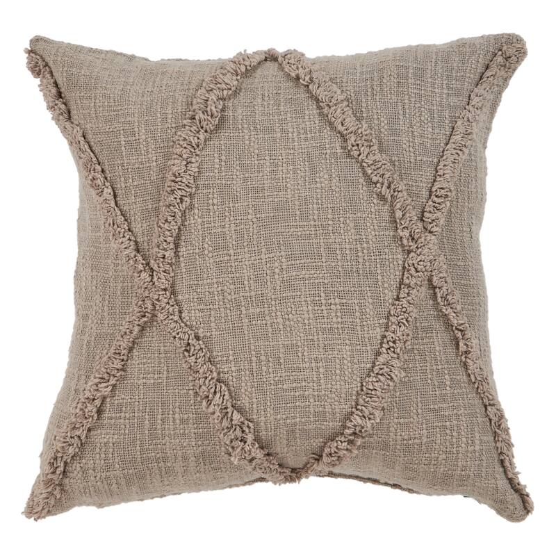 Boho Distressed Diamond Cotton Throw Pillow