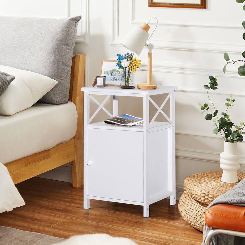 Javlergo Set of 2 Nightstand with Storage Cabinet