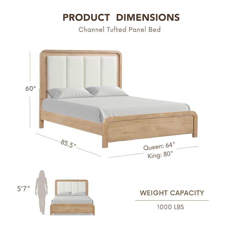 Furniture of America Elowyn 6-Piece Natural Wood Panel Bedroom Set