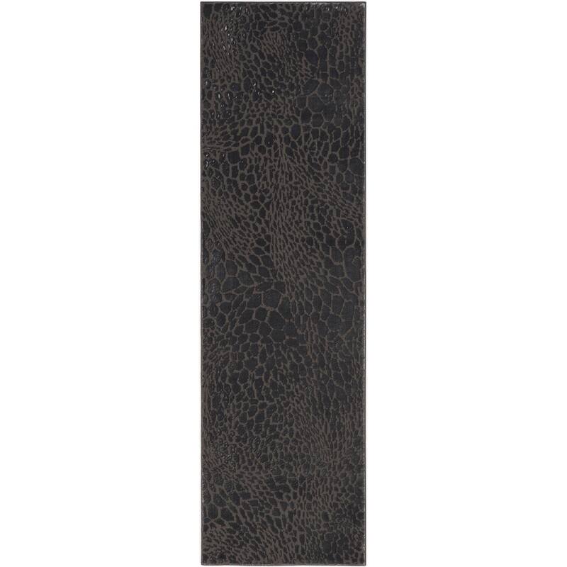 Nourison Desire Indoor only Abstract Geometric Area Rug - Charcoal/Silver - 2' 3" x 7' 6" - Runner