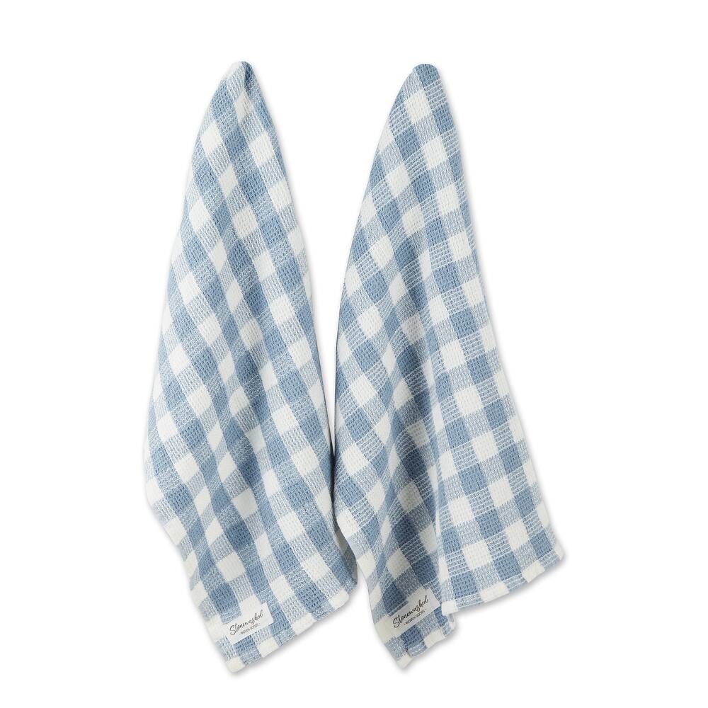 DII Washed Waffle Woven Dishtowel Set of 2