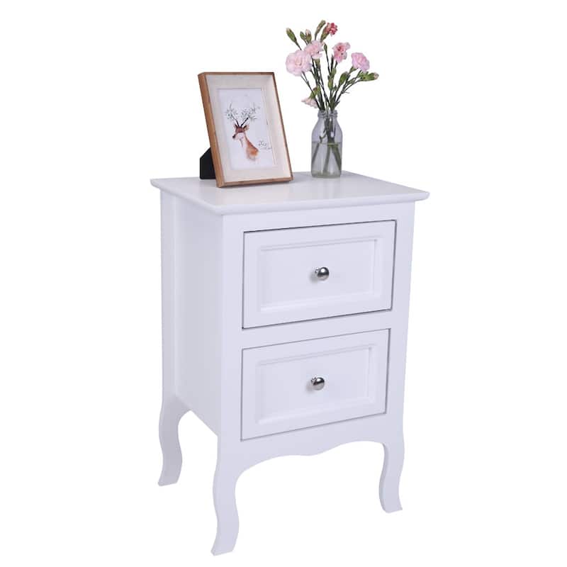 23.62 " Two-Tier Night Table Large Size White/Black