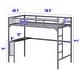 preview thumbnail 7 of 5, Twin Metal loft Bed with Desk, Ladder and Guardrails, bookdesk under bed, Silver