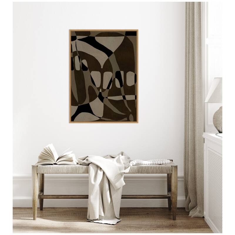Kate and Laurel Sylvie Contour 1 Framed Canvas by Shatha Al Dafai