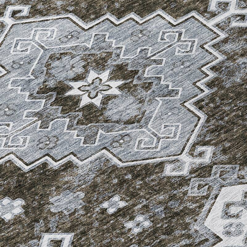 HomeRoots Medallion Traditional Rectangle Outdoor Rug