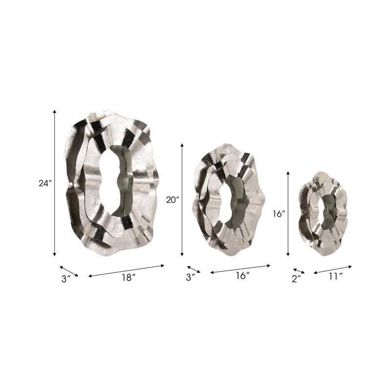 Metal Modern Wall Mirrors Set of 3 - 16", 20" - 24.0"