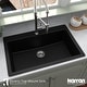 preview thumbnail 32 of 57, Karran QT-812 Top Mount 33 in. Large Single Bowl Quartz Kitchen Sink Kit