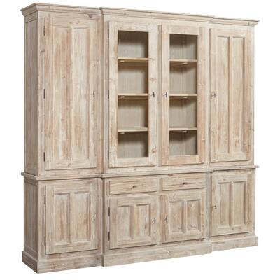 Wainscott Reclaimed Pine Shabby Chic 91-inch Display Cabinet