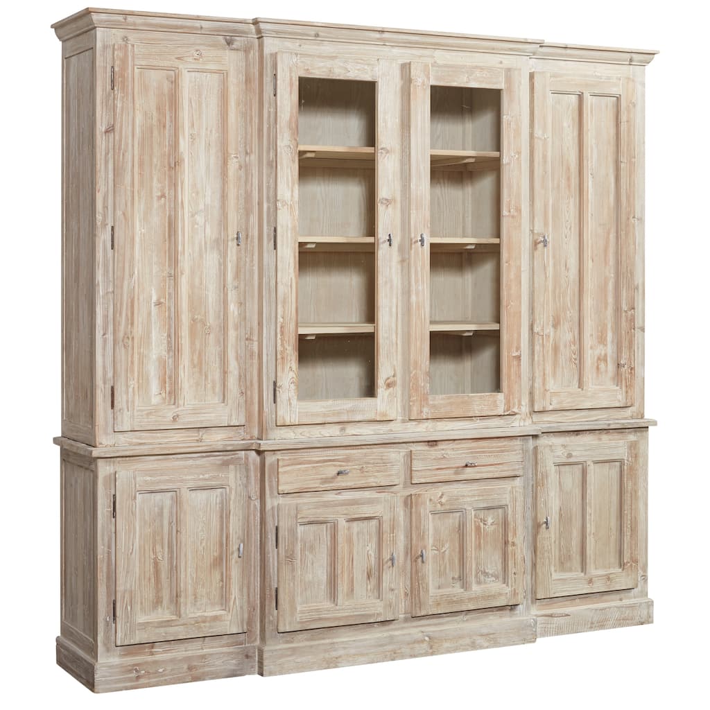 Wainscott Reclaimed Pine Shabby Chic 91-inch Display Cabinet