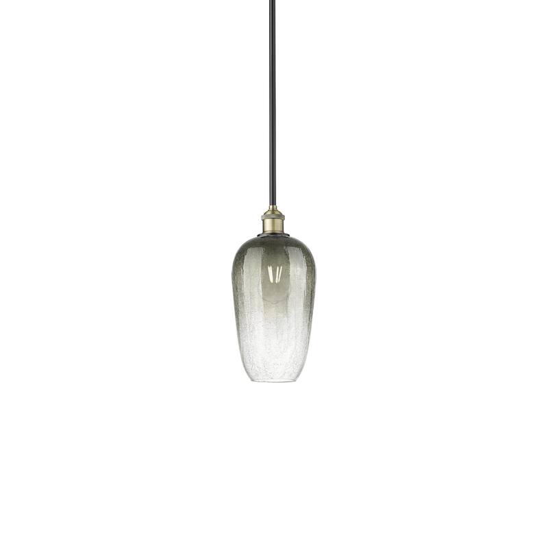 Innovations Lighting 616-1S-15-7 Brookhaven Flute Pendant Brookhaven - Black Antique Brass / Slate