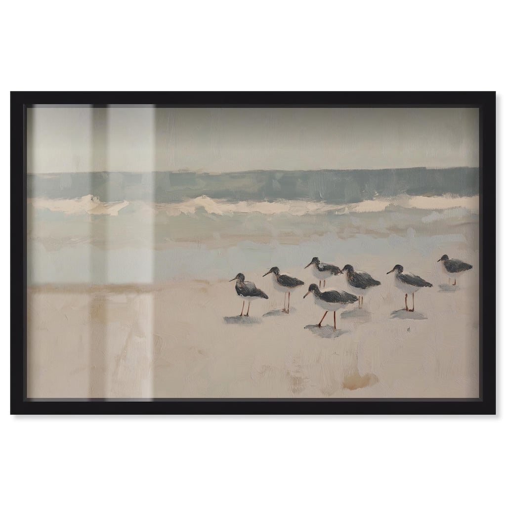 Seagulls at the Beach II Shadowbox by Art Remedy