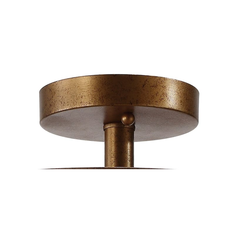 Gabrielle 15" Stone/Metal LED Flush Mount, Antique Gold / White by JONATHAN Y