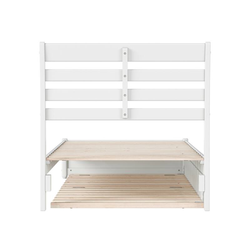 Emelie Platform Bed with Panel Footboard and Twin XL Trundle