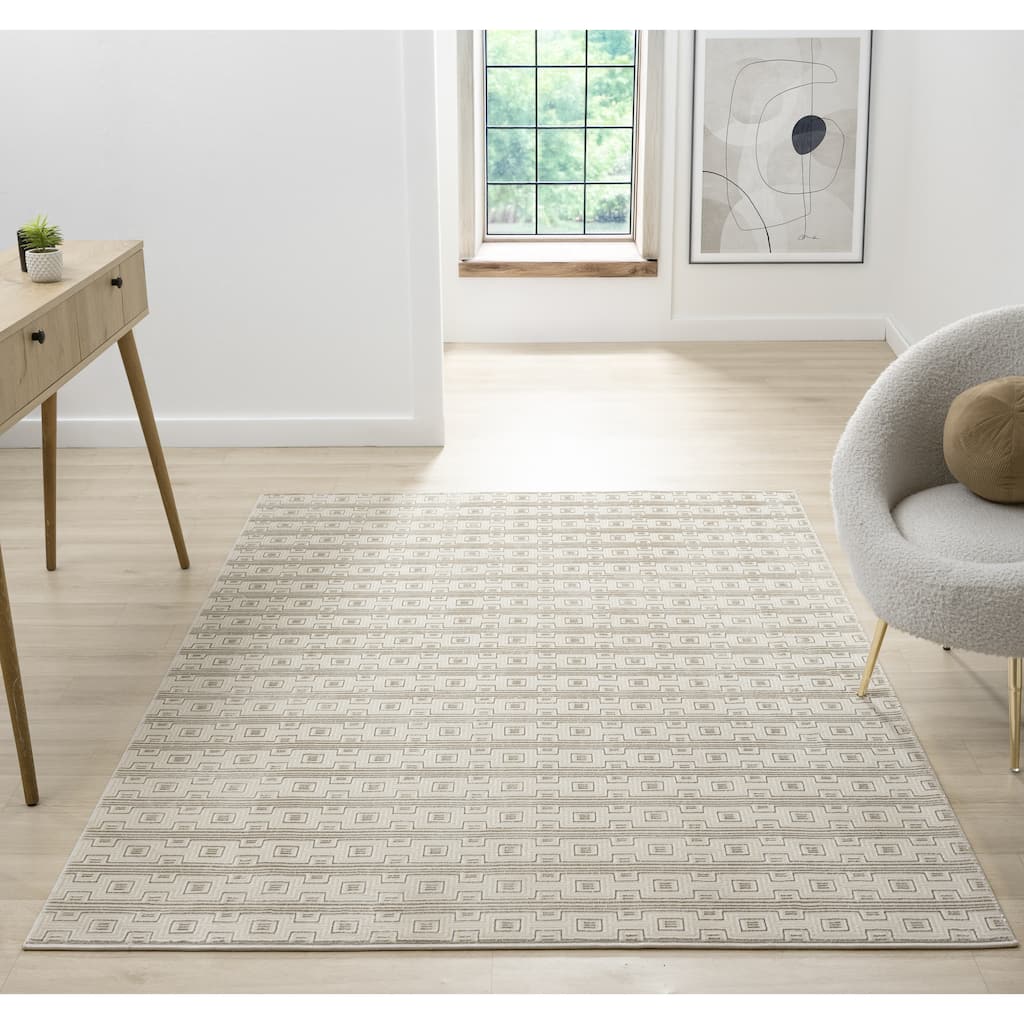 Ksamil Collection Abstract Geometric Area Rug