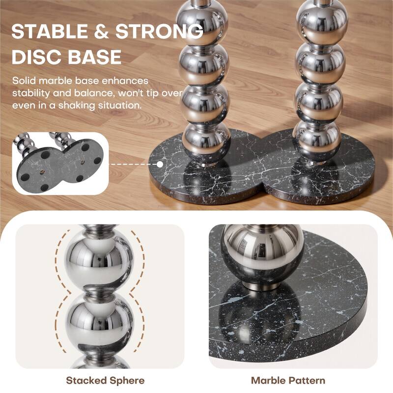 Metal Freestanding Coat Rack with Heavy Duty Marble Base - 70"H x 19.7"W (top) × 17.7"(base) x 9.8"D