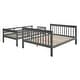 preview thumbnail 7 of 9, Lodge Design Twin Over Full Wood Bunk Bed with Guard Rail,Maximized Storage Space,Four-Step Set Of Stairs