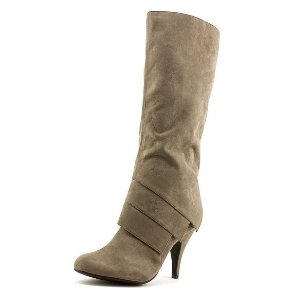 Fergalicious Prime Women Round Toe Canvas Gray Knee High Boot