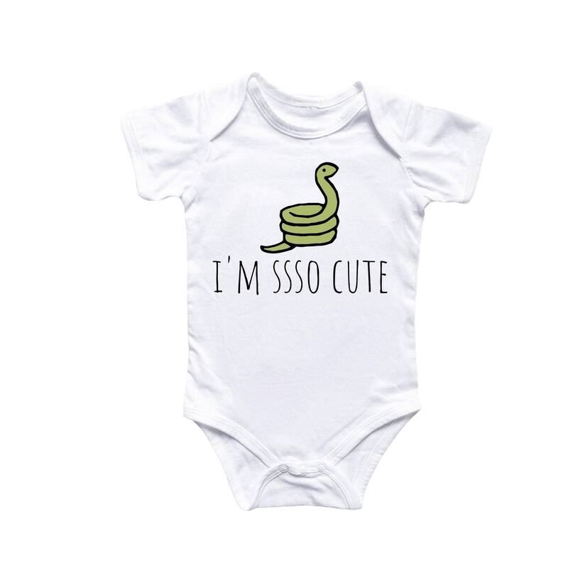 Snake Reptile - Baby Boy Girl Clothes Infant Bodysuit Funny Cute Newborn 4 - White - 0-3M