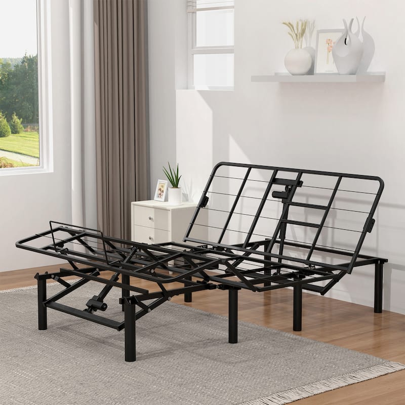 Queen Size Adjustable Bed Base with Zero Gravity, Dual USB Ports, Remote Control, and Memory Function - Black