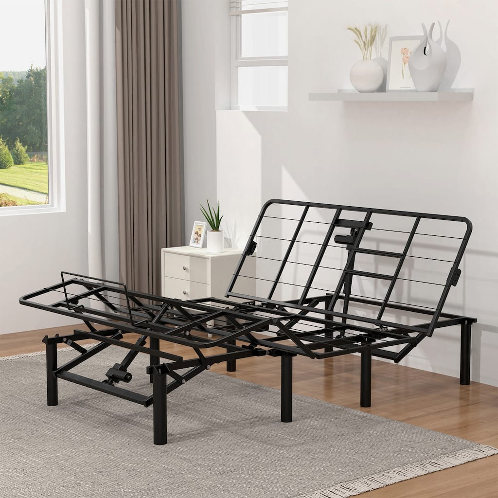 Queen Size Steel Frame Adjustable Foldable Bed - Zero Gravity with Dual USB A+C Ports and Memory Remote (750lb Capacity)