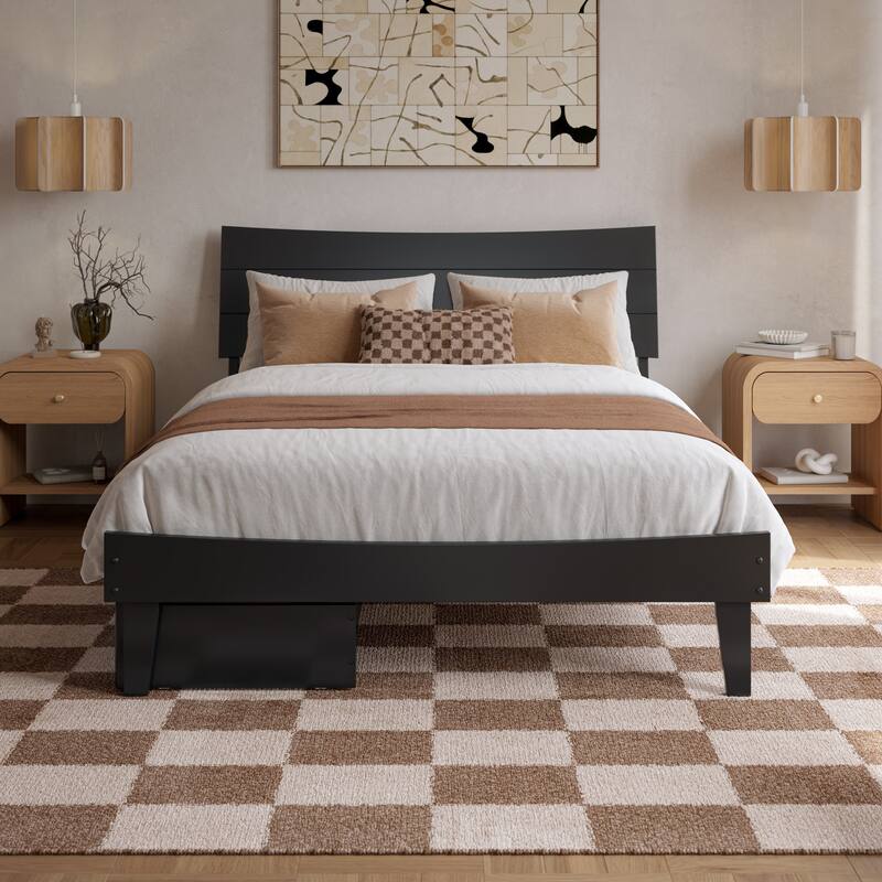 Phoenix Wood Platform Bed with Storage Drawers