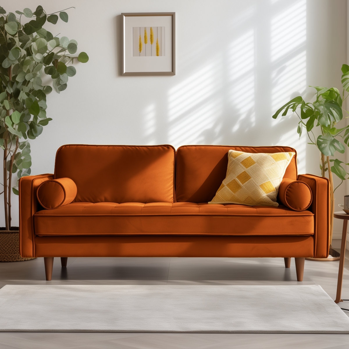 Teresa Velvet Square Arm Sofa