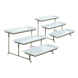 3 tier serving outlet stand with rectangle plates