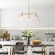 preview thumbnail 26 of 29, 5-Light Modern Linear Sputnik Branch Kitchen Island Light Clear Glass Globe Bubble Chandelier for Dining Room