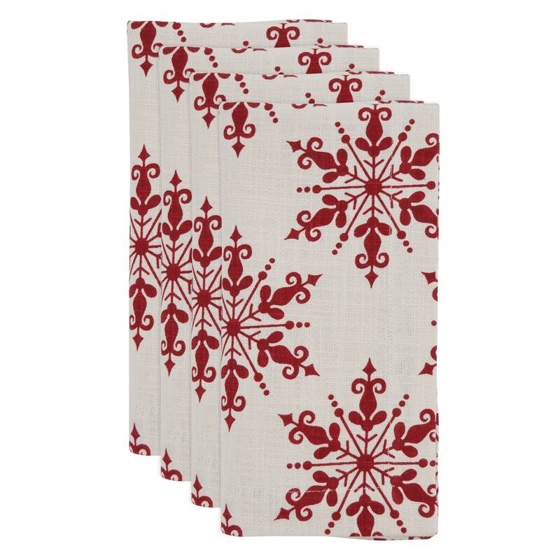 Table Napkins With Snowflake Design (Set of 4)