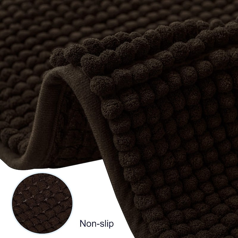 Subrtex Luxury Chenille Bath Rugs Soft Bathroom Mats