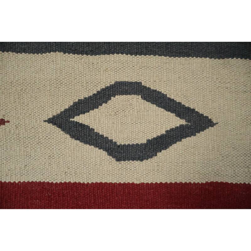 Hand Woven Oriental 100% Wool Carpet Southwestern Tribal Multi-Colored Kilim Area Rug - 8' 3'' X 8' 3''