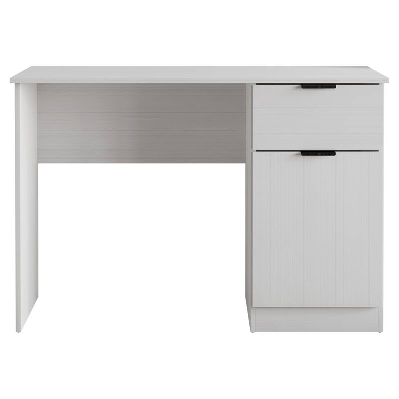 CraftPorch Mid Century wooden Writing Table with Cabinet - White