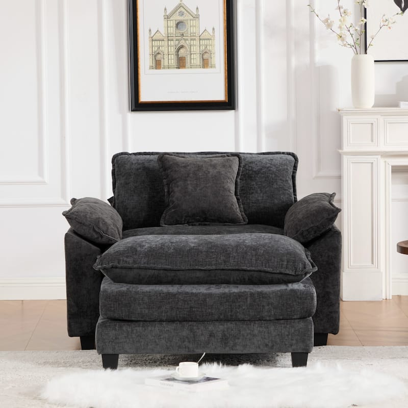 Roomfitters Cloud Sofa Chair, Modern Chenille Upholstered Single Seat with Deep Cushion Comfort