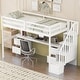 preview thumbnail 4 of 32, Twin Size Loft Bed Frame with Built-in Desk and Double Storage Drawers