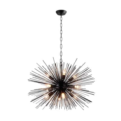 12 Light Sputnik Chandelier in Black finish - 29.40Wx29.40Lx21H in.