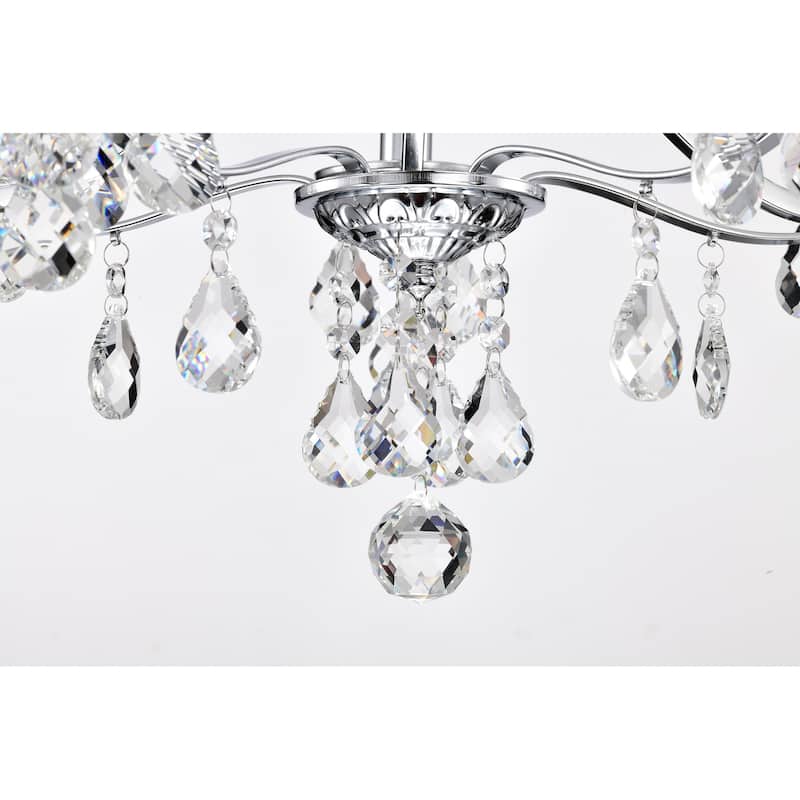 Chrome Finish 5-Light Candle Style Chandelier with Crystal Hanging