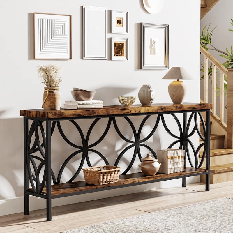 70.9 Inches Narrow Sofa Console Table for Entryway, Living Room