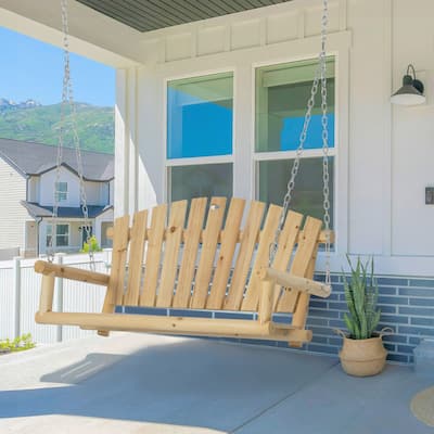 Hanging Outdoor Swing Bench with Metal Chains