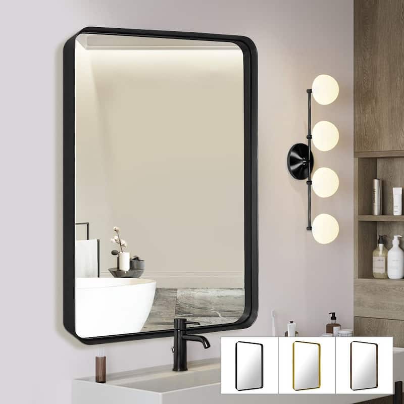 Metal-framed Venetian Wall Mirror - 22*30*1.38 - Matte Black