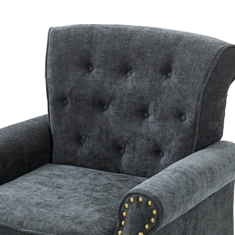Indiges Comfy Upholstered Accent Armchair with Tufted Back Set of 2 for Bedroom Reading Office
