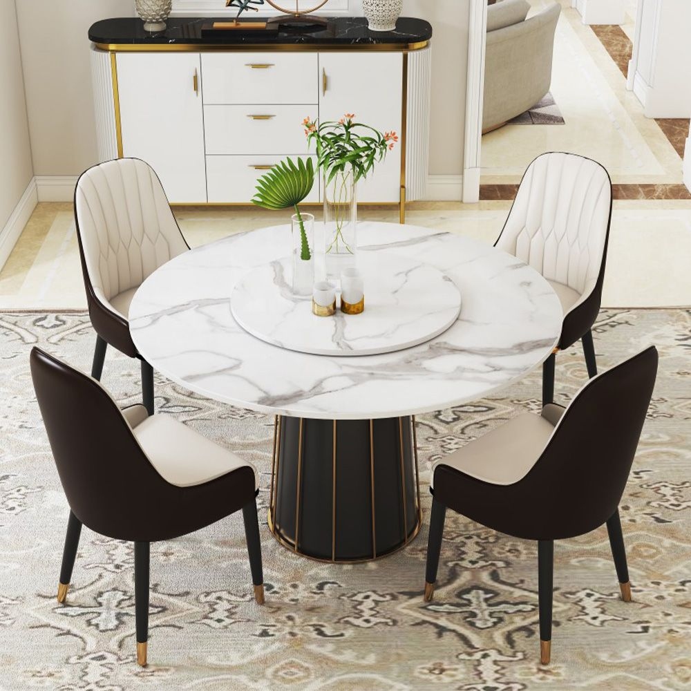 Faux marble dining table round shop
