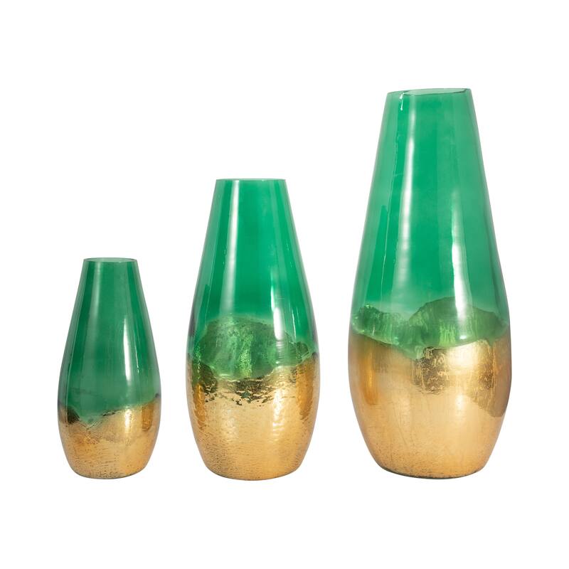 Sagebrook Home Modern Glam Glass Cylinder Dipped Vase