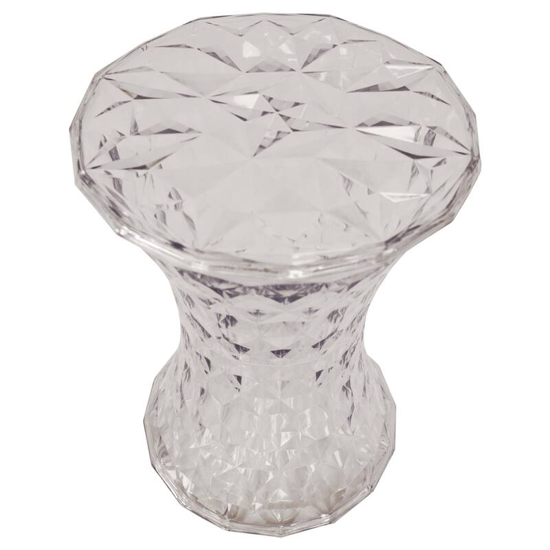 Plastic Side Table with a Diamond Pattern Design Clio Series