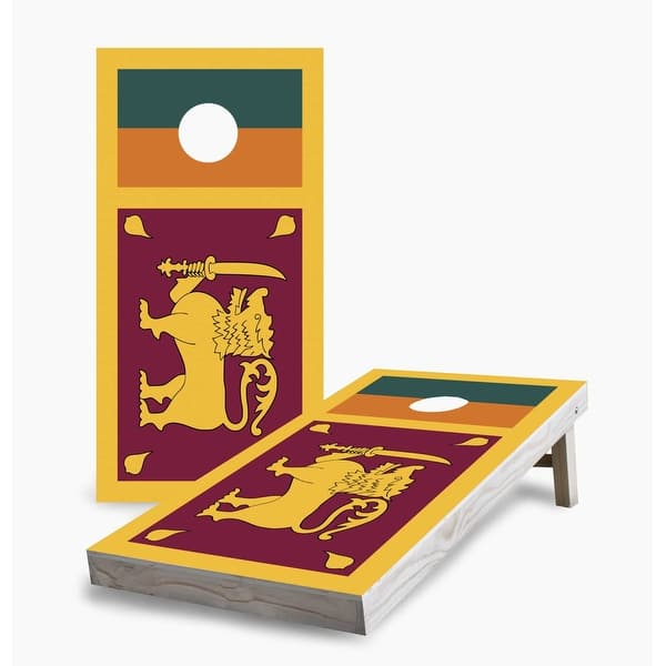 slide 2 of 7, Sri Lankan Flag Cornhole Game (Choose Wraps or Boards) 2x4 Boards (24" x 48") - Include ALL Accessories