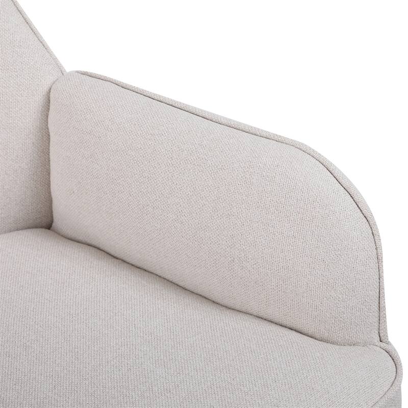 Modern Mid Century Chair Linen Sherpa Armchair