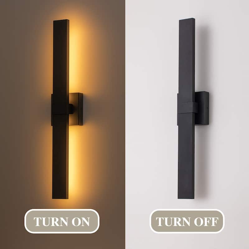 Matte Black Rectangular Aluminum LED Outdoor Wall Sconce