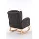 preview thumbnail 94 of 98, Teddy Fabric Upholstered Rocking Armchair with Solid Wood Frame & Legs, Cozy Ergonomic Lounge Chair with Soft Cushioning